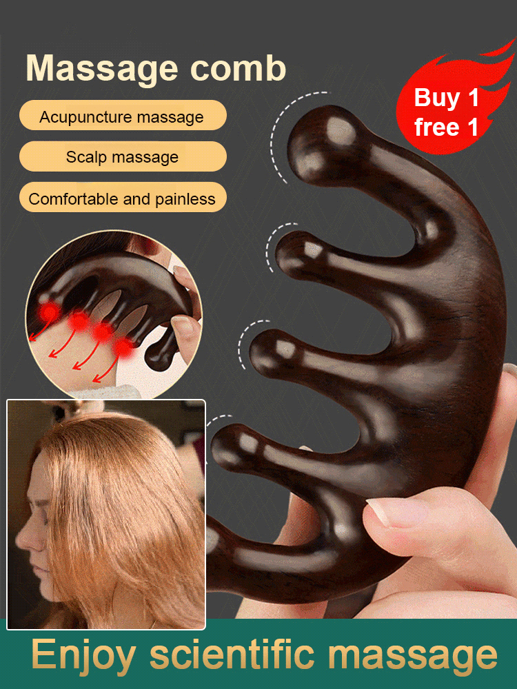 Gold wire five-tooth large ball massage comb