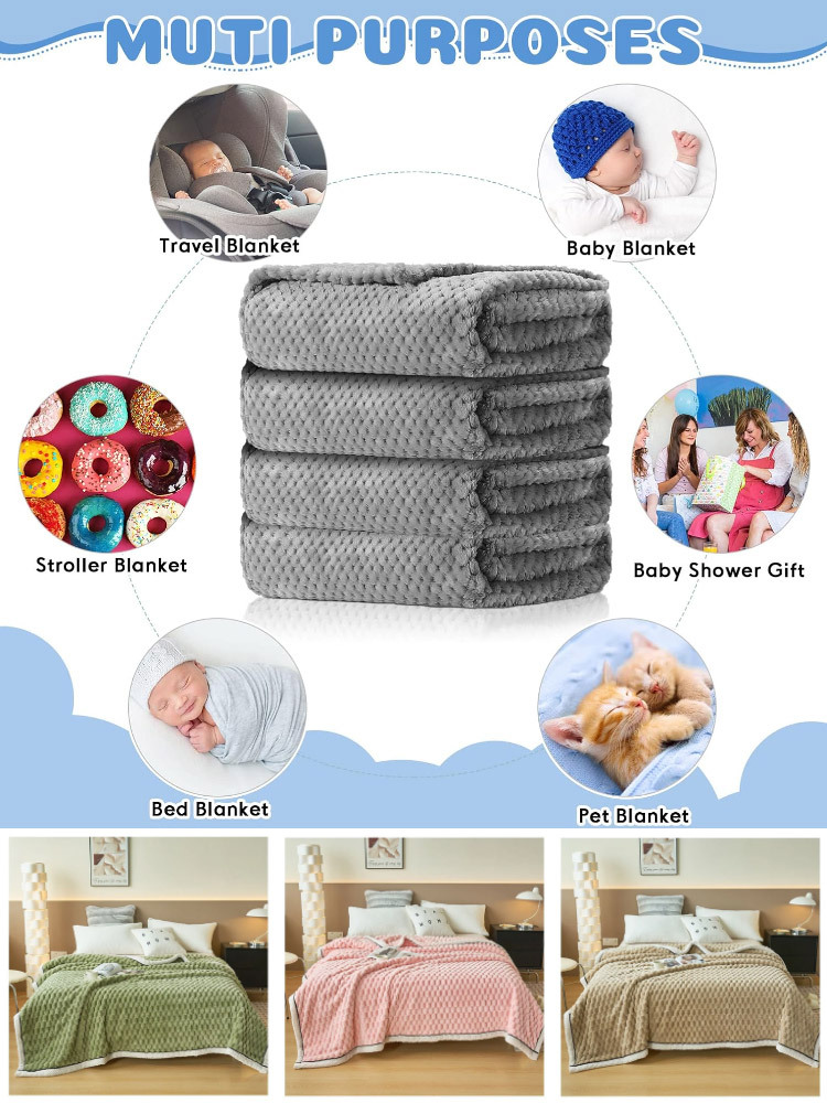 Double-layer thickened blanket with minky dots