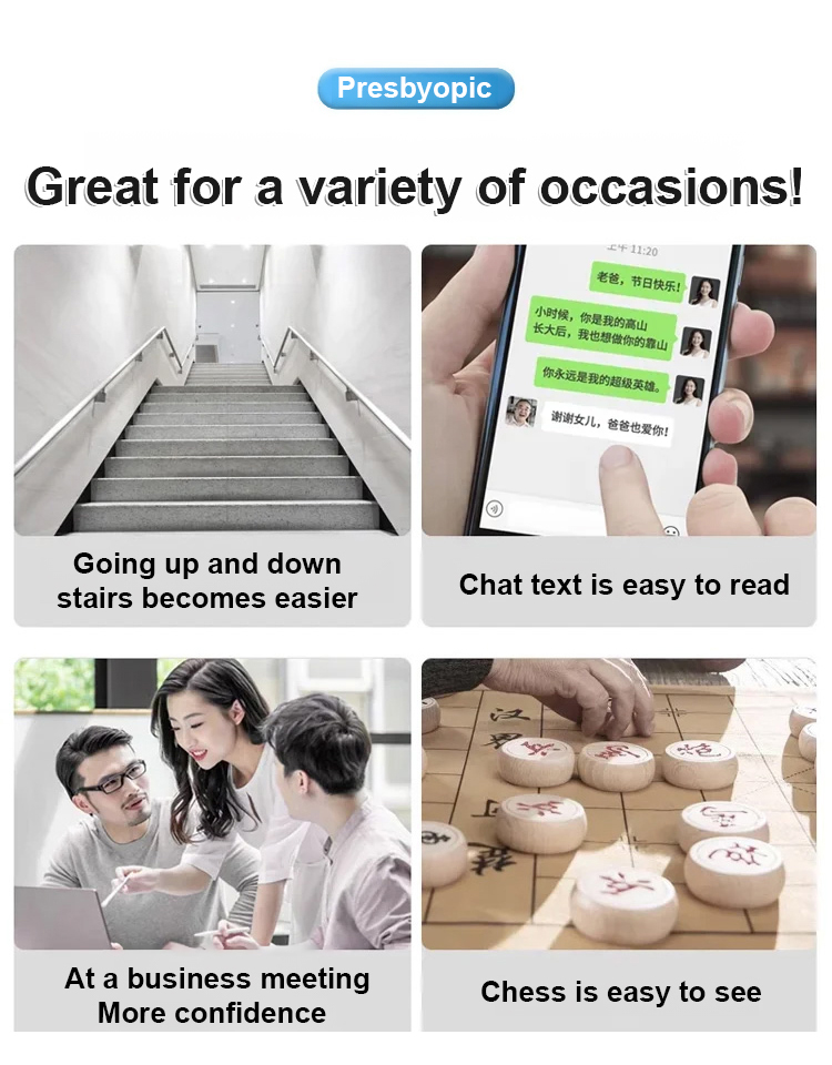 Auto-zoom folding anti-blue light reading glasses