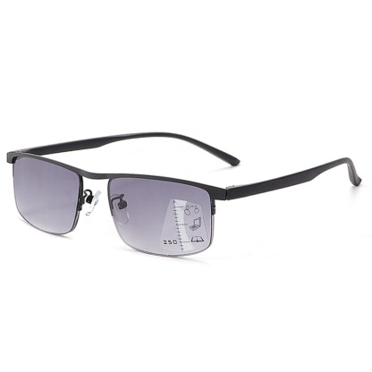 Automatic zoom progressive multi-focal dual-purpose sun glasses