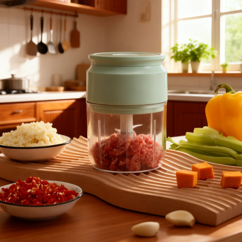 Small Electric Garlic Pounder Cooker Kitchen Coarse Fine Mini Time Effort Saving