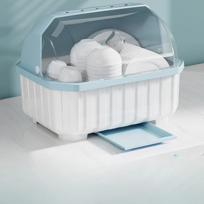 Bowl and Chopsticks Dish Drain Rack with Lid Kitchen Tableware Storage Box