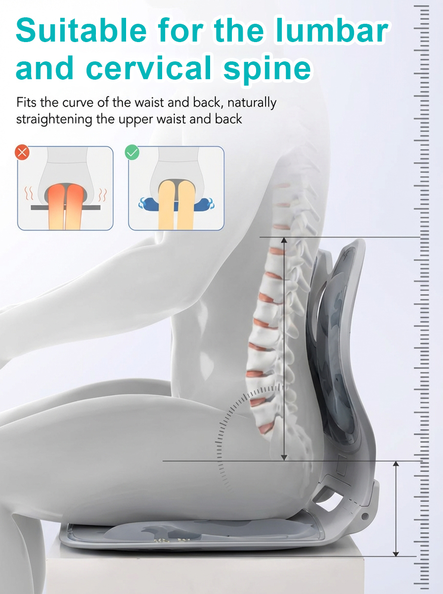 Foldable Lumbar Support and Backrest Integrated Seat Cushion for Correcting Posture