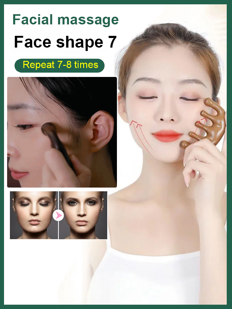 Gold wire five-tooth large ball massage comb