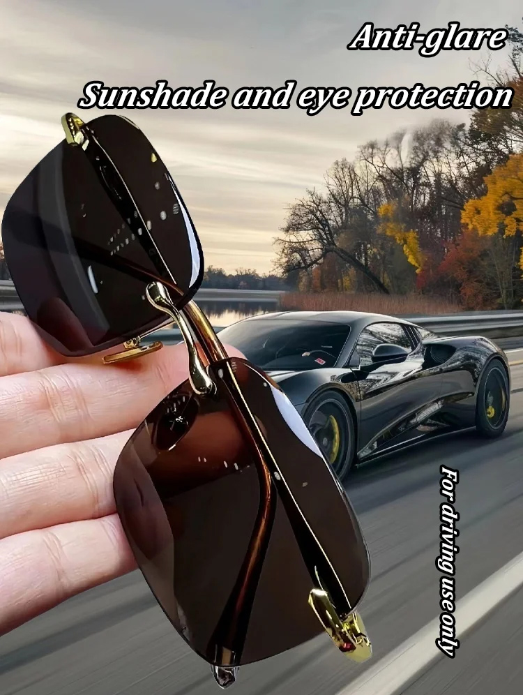 Crystal Stone Frameless Protective Sunglasses