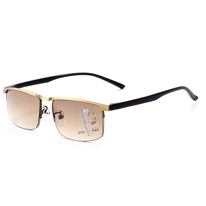 Automatic zoom progressive multi-focal dual-purpose sun glasses