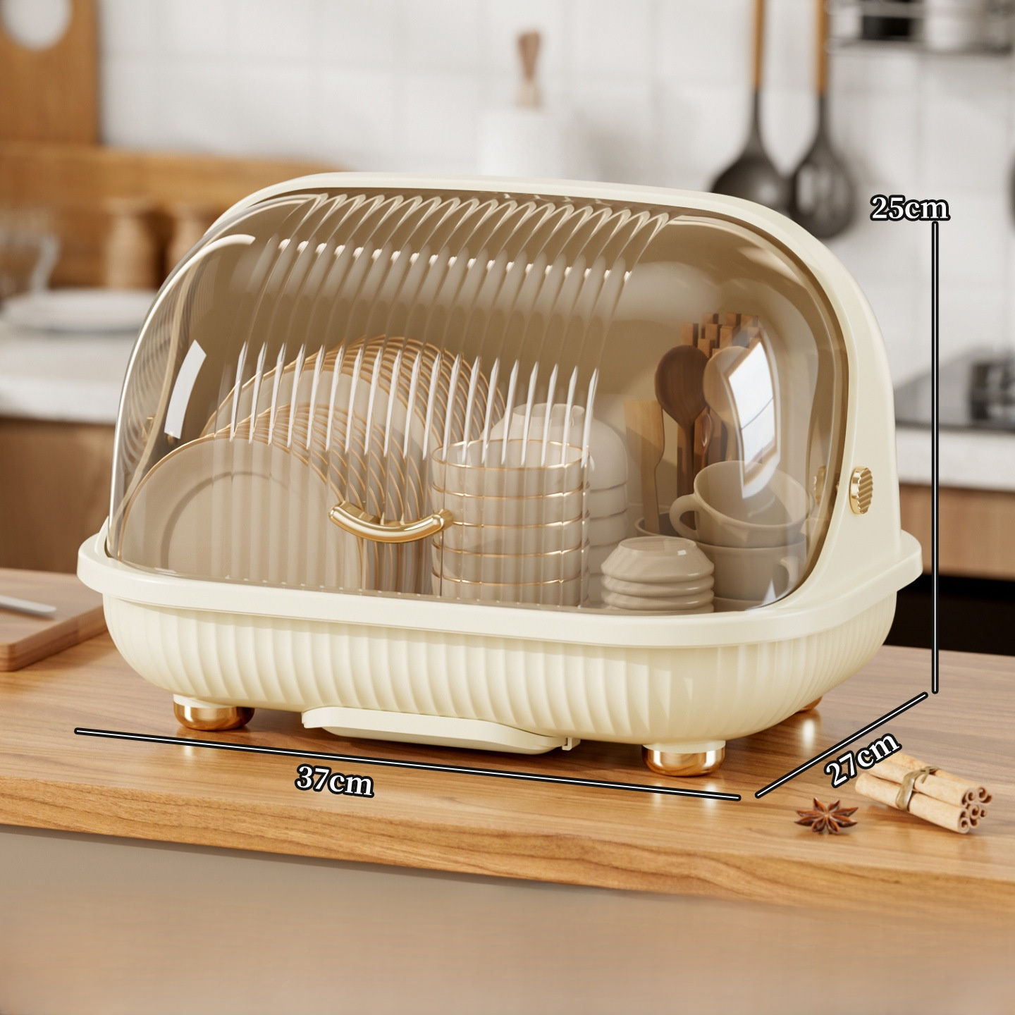 Multipurpose Lidded Kitchen Utensil Storage Draining Box - Organized & Hygienic Kitchen Solution