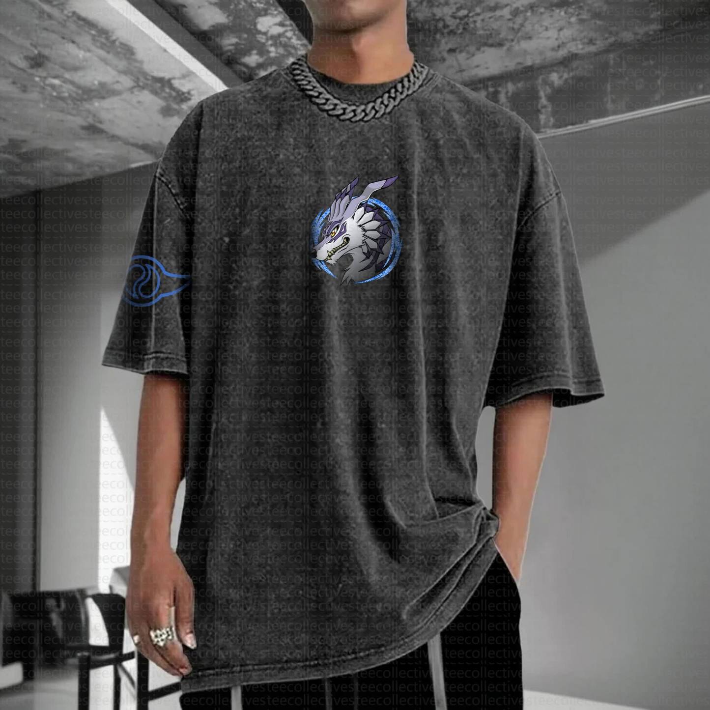 Unisex Anime Inspired Vintage Washed T-Shirt丨Digimon