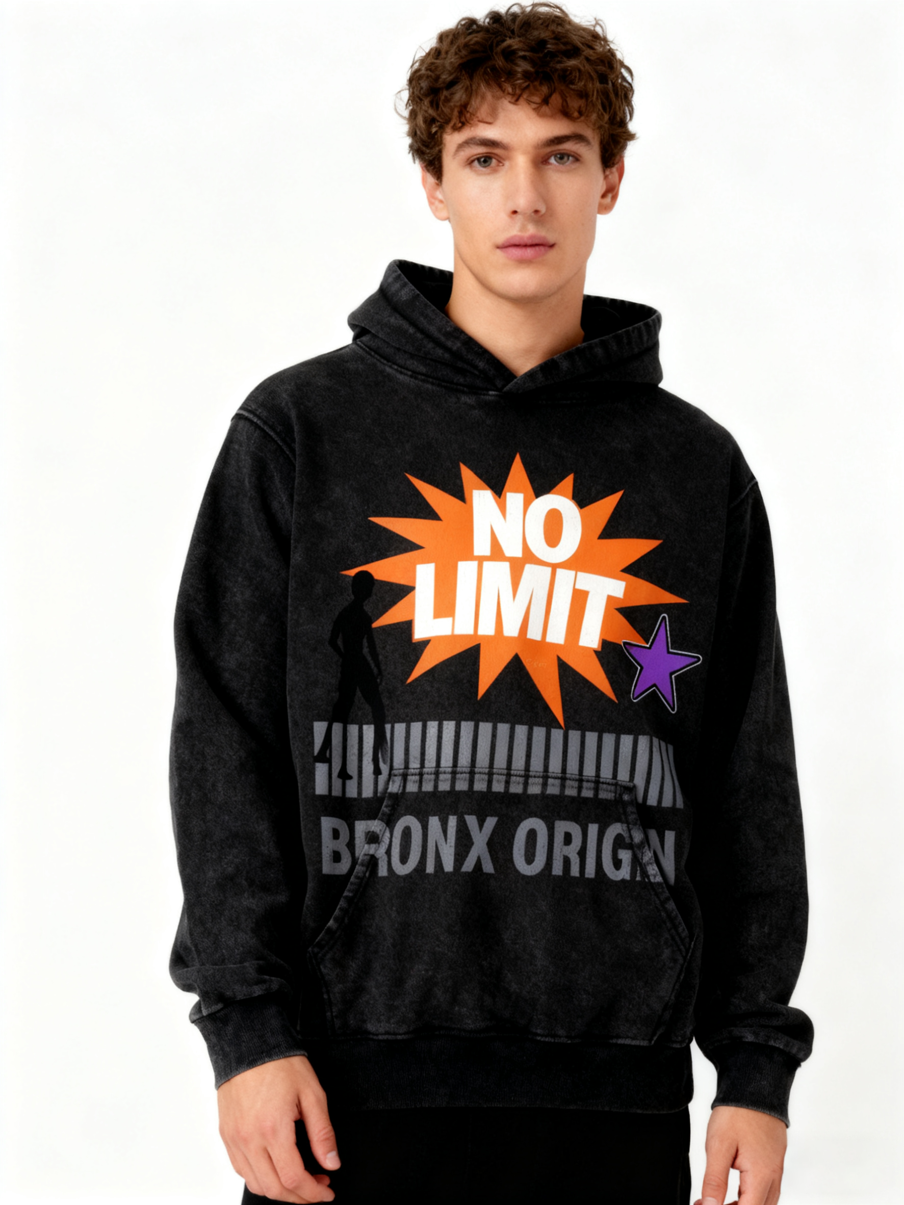 Sopula Vintage Saint Call Me If You Need Love Graphic Washed Oversized Hoodie