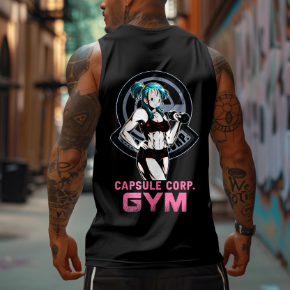 Oversized Cotton DB Anime Print Tank Top