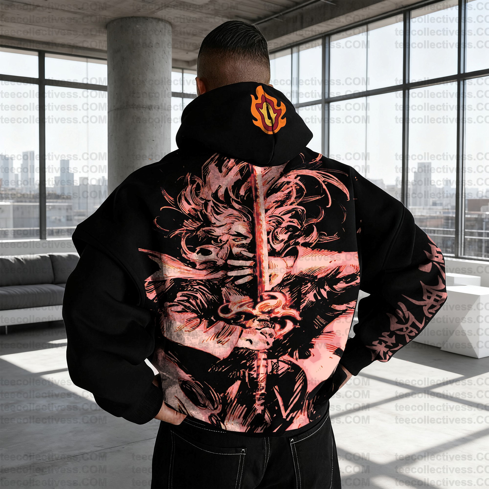 Plus Velvet Unisex Anime Graphic Streetwear Vintage Hoodie