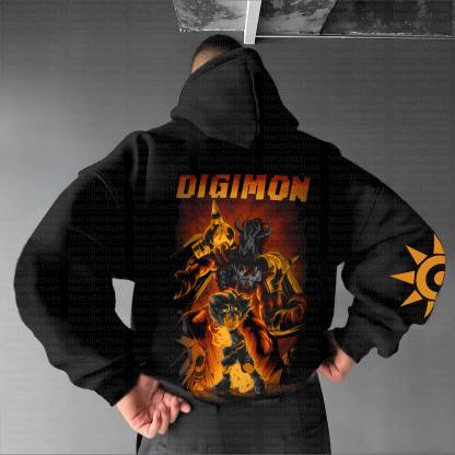Unisex Anime Graphic Streetwear Vintage Hoodie丨Digimon