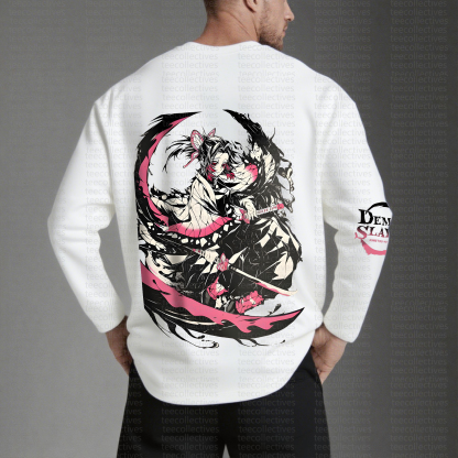 Unisex “Demon Slayer” Anime Graphic Streetwear Vintage Long-Sleeved T-shirt