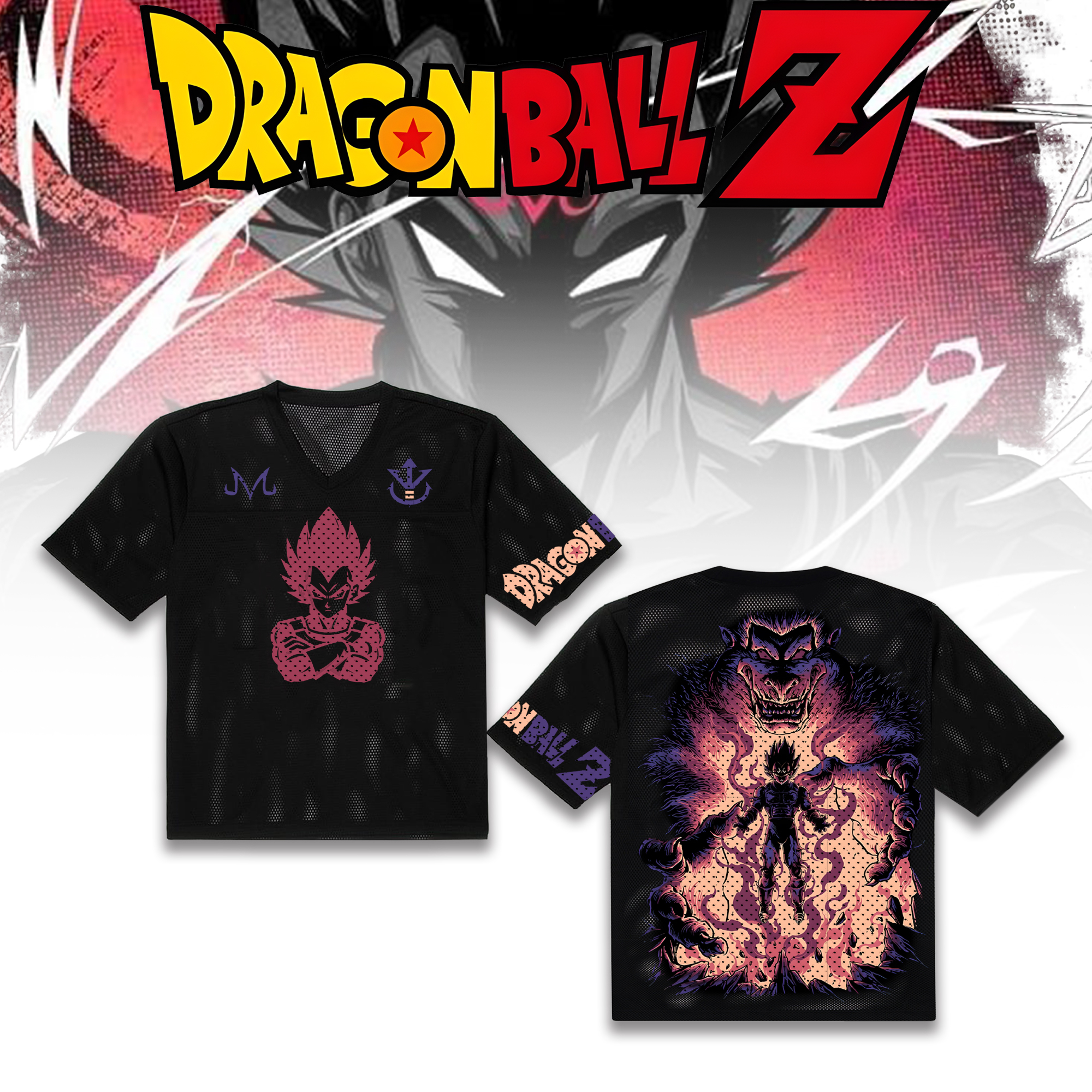 Unisex  “DRAGON BALL” Anime Style Retro I Mesh T-Shirt