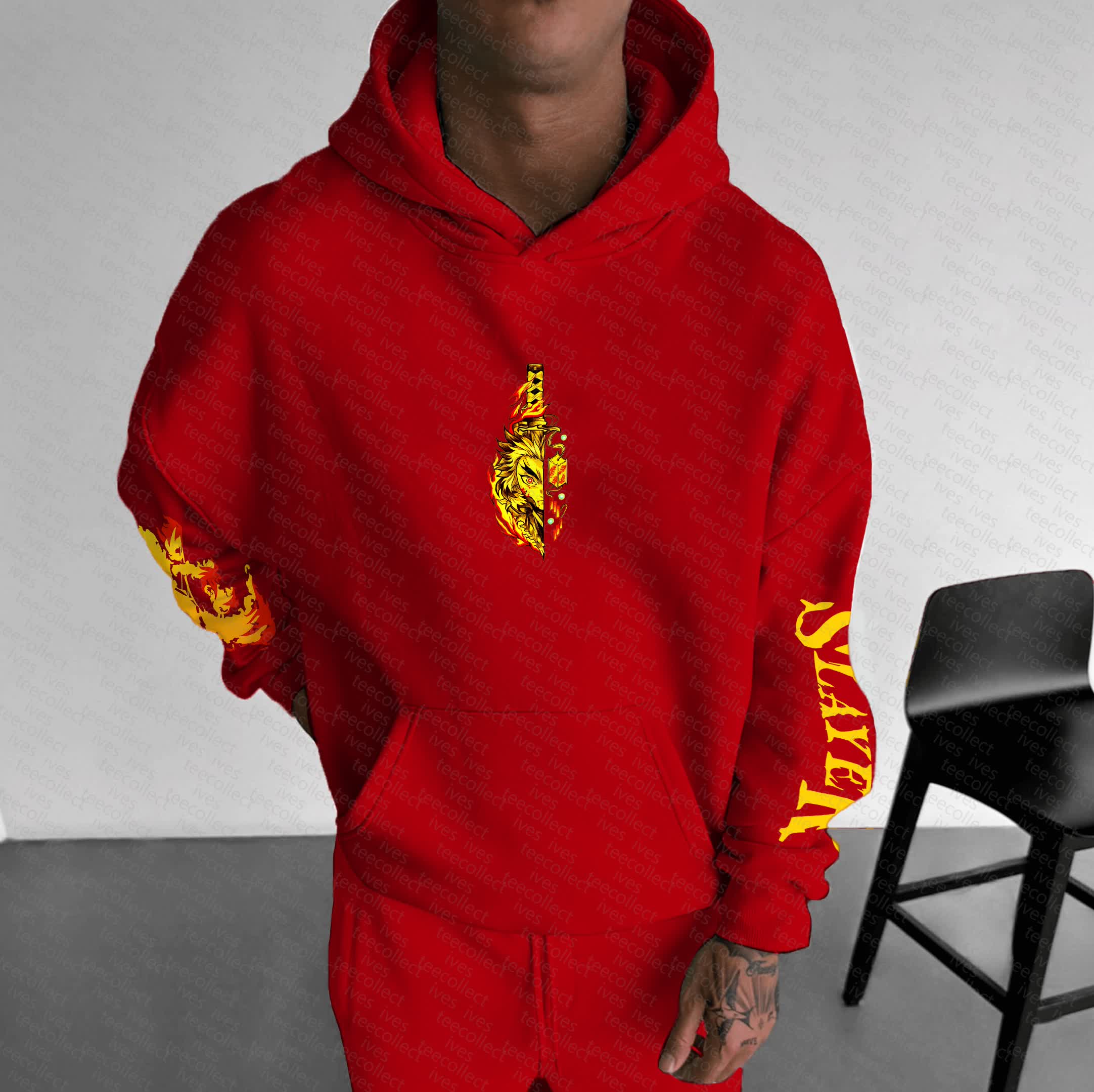 Unisex “Demon Slayer” Anime Graphic Streetwear Vintage Hoodie