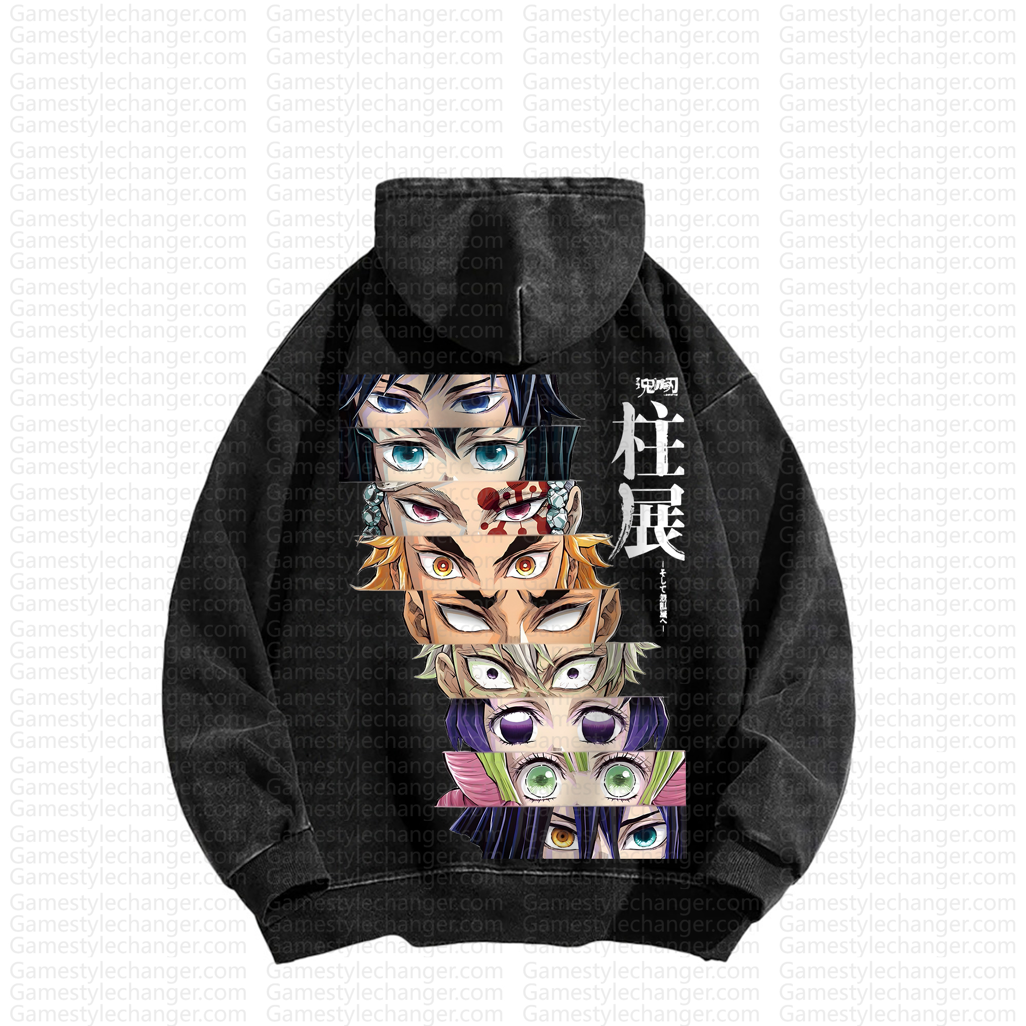 Unisex Anime Graphic Streetwear Vintage Washed Hoodie