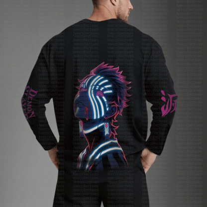 Unisex “Demon Slayer” Anime Graphic Streetwear Vintage Long-Sleeved T-shirt
