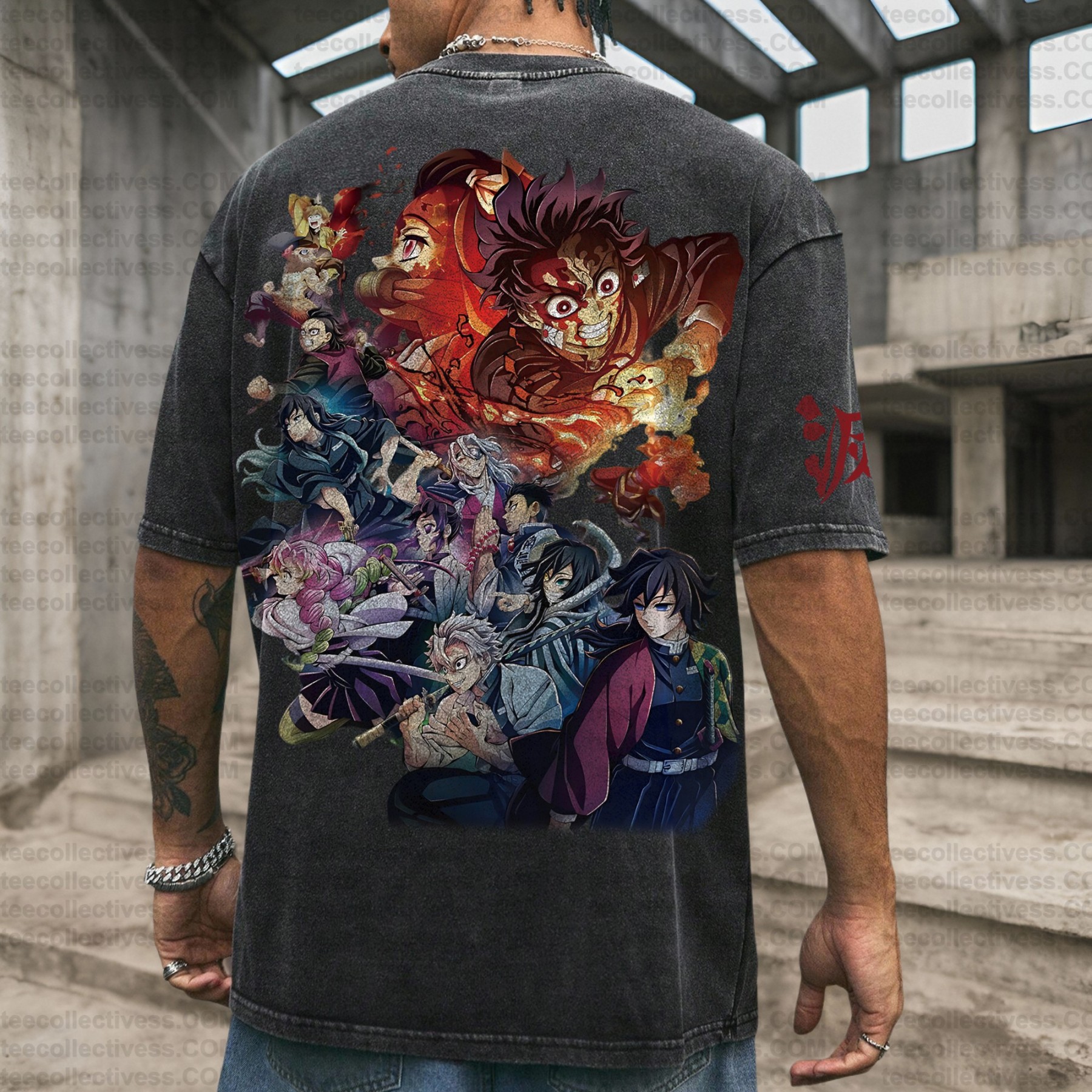 Vintage 3D Direct Inkjet Printed Washed Unisex T-Shirt