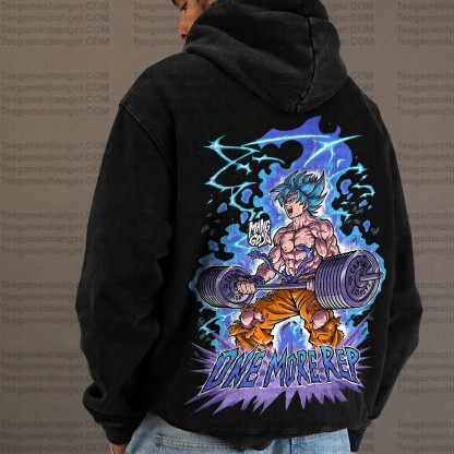 Vintage 3D Direct Inkjet Printed Washed Unisex Plush Hoodie