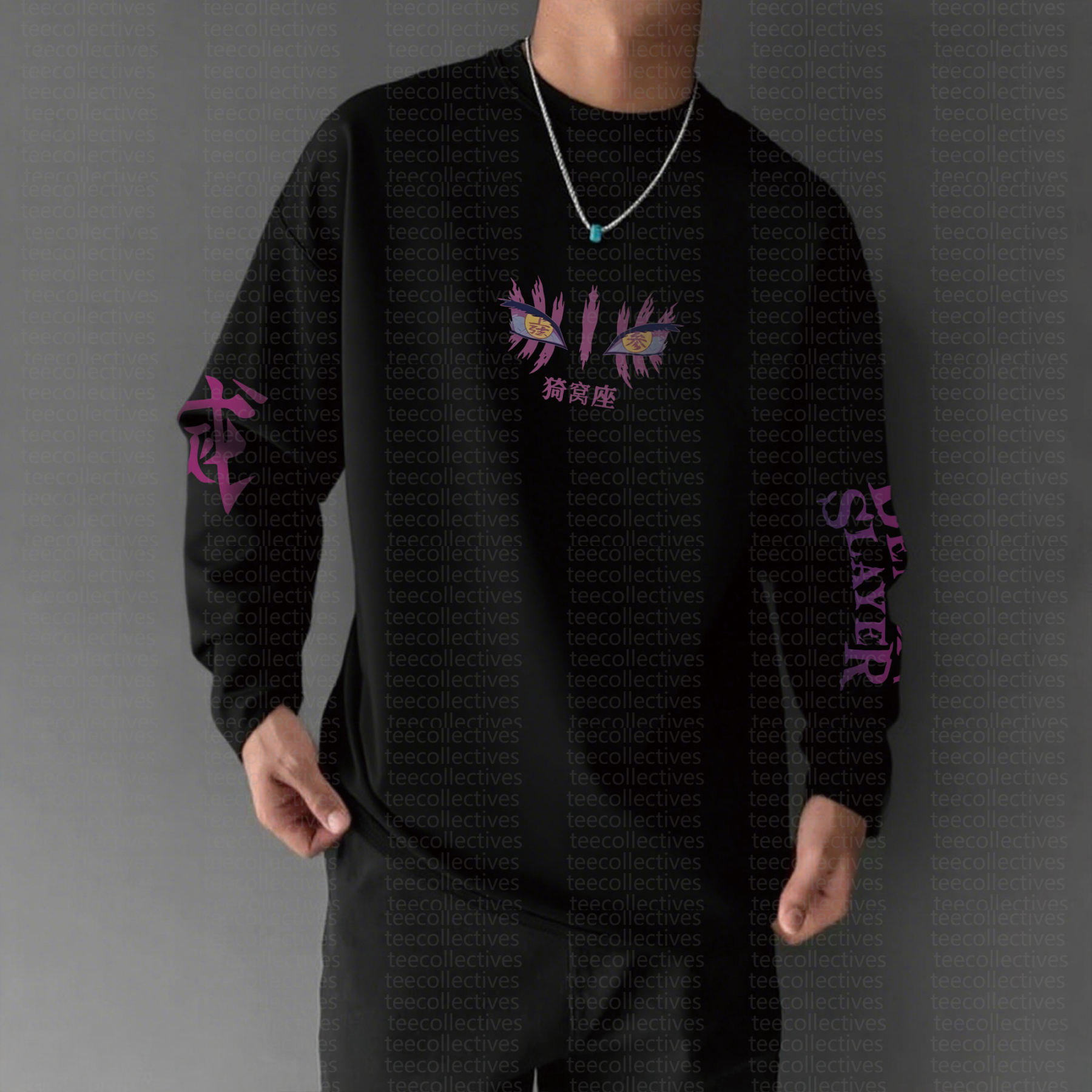 Unisex “Demon Slayer” Anime Graphic Streetwear Vintage Long-Sleeved T-shirt