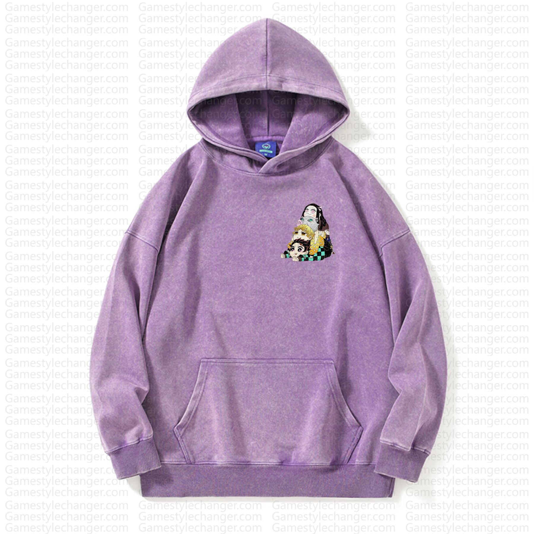 Unisex Anime Graphic Streetwear Vintage Washed Hoodie