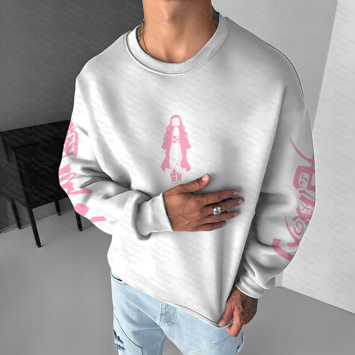 Unisex Anime Graphic Inspired Vintage Sweatshirt