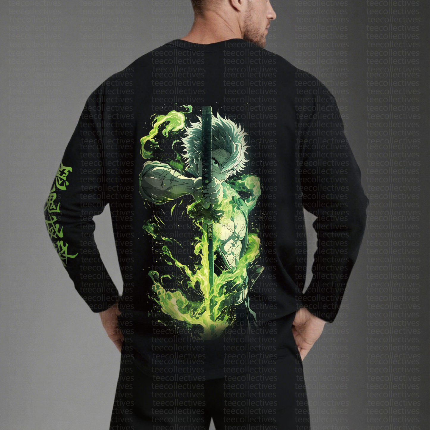 Unisex “Demon Slayer” Anime Graphic Streetwear Vintage Long-Sleeved T-