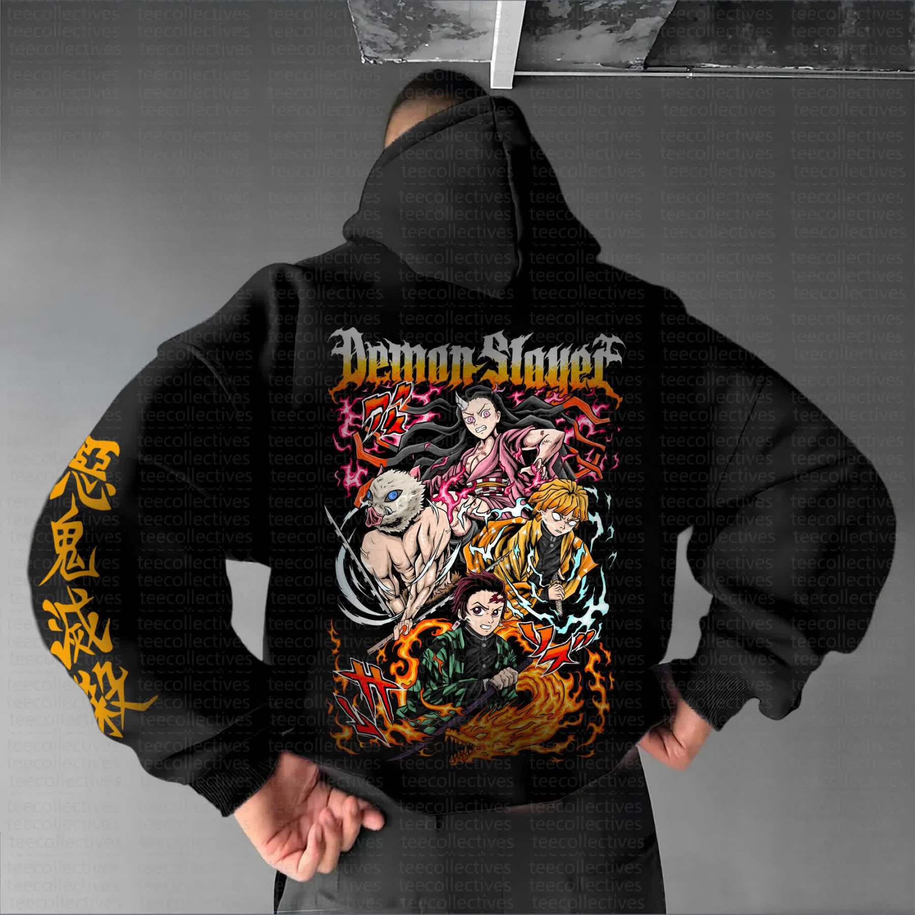 Unisex Anime Graphic Streetwear Vintage Hoodie丨Demon Slayer X Pokémon