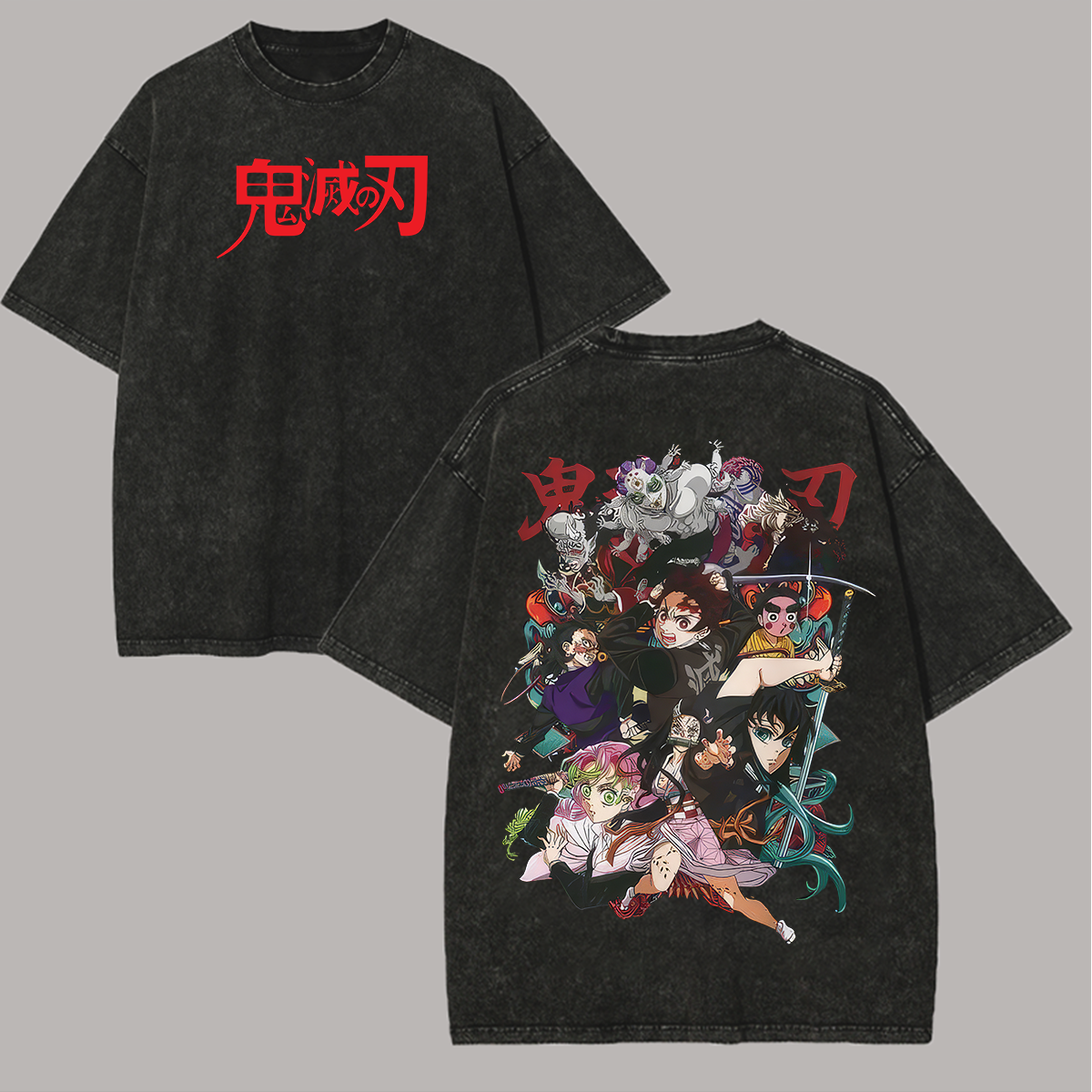 Demon Slayer Printed Unisex Washed 3D Direct Injection T-Shirt
