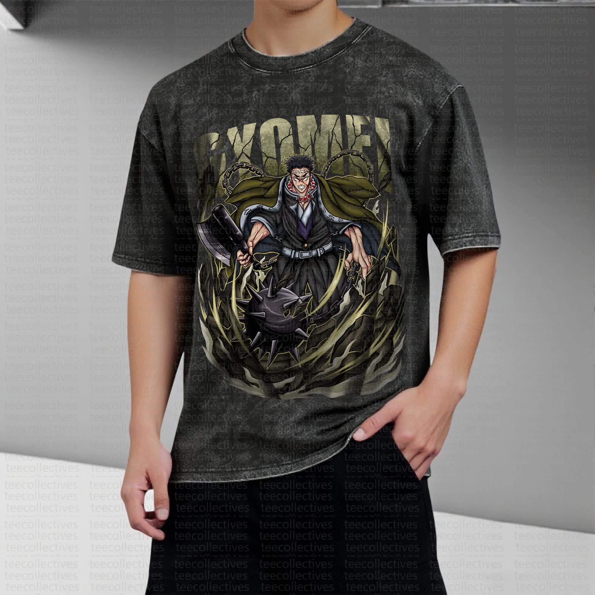 Unisex Anime Inspired Vintage Washed T-Shirt丨Demon Slayer