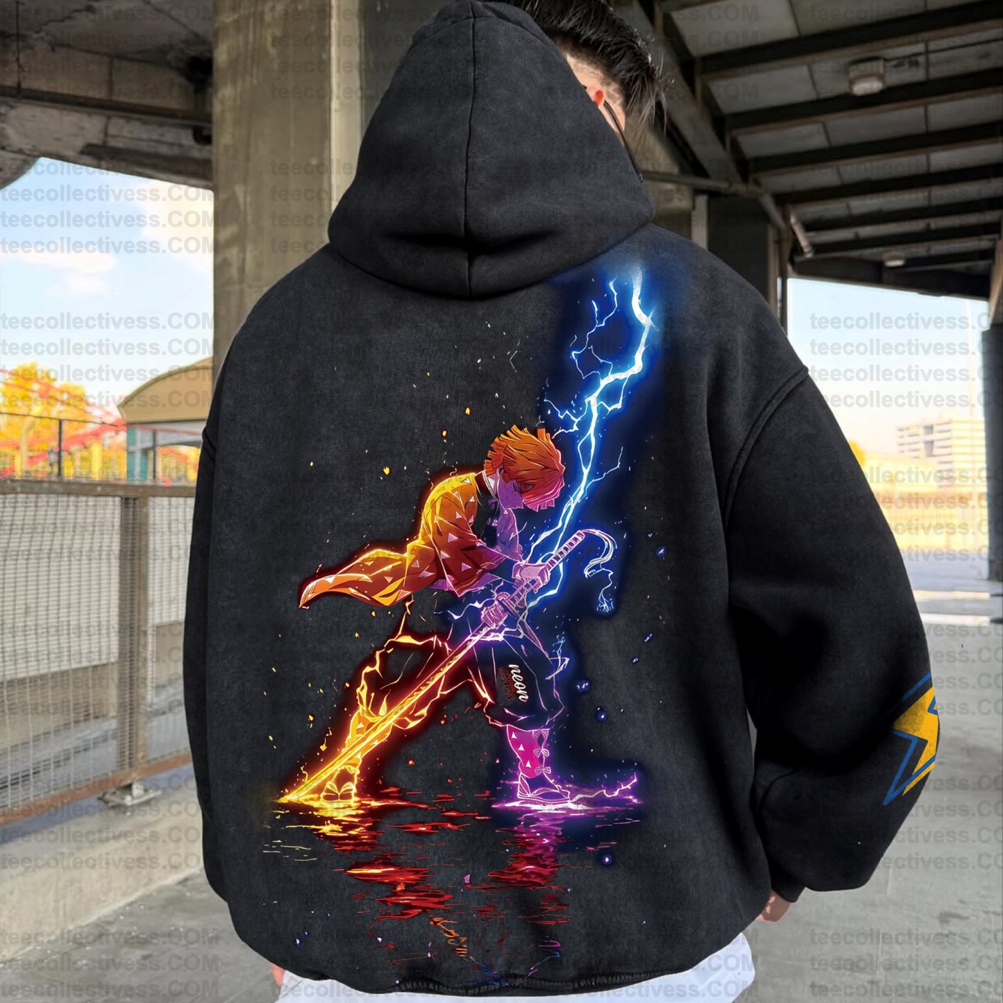 Vintage 3D Direct-Inkling Print Washed Unisex Hoodie