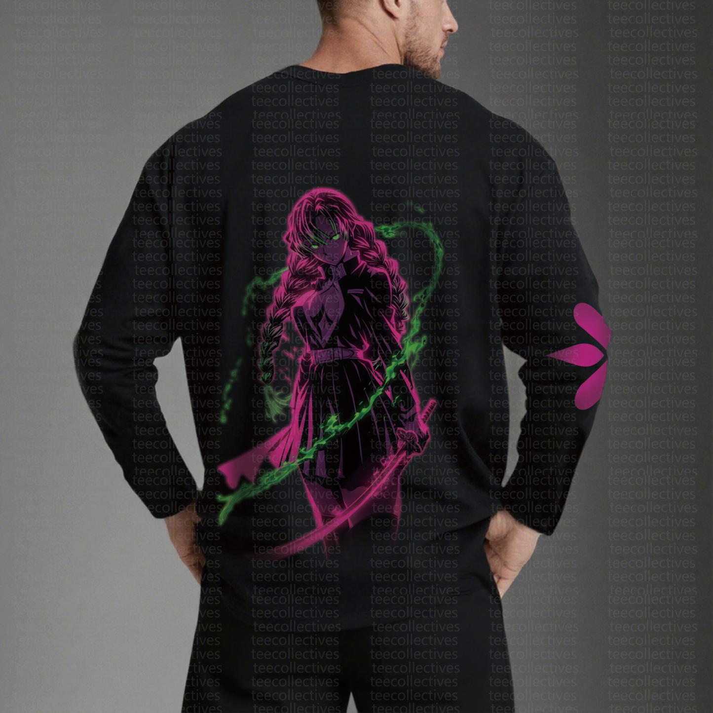 Unisex “Demon Slayer” Anime Graphic Streetwear Vintage Long-Sleeved T-