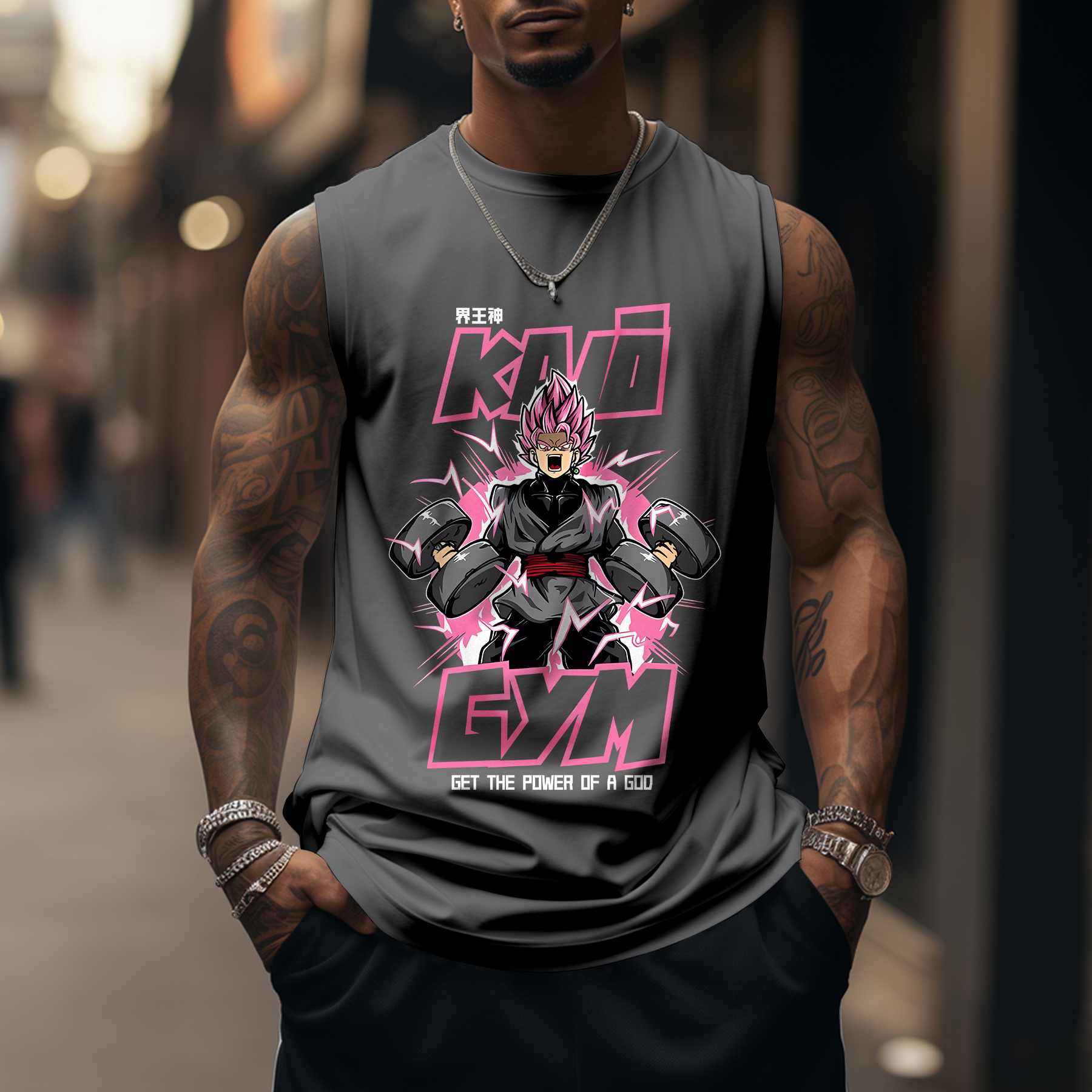 Oversized Cotton Dragon Ball Anime Print Tank Top