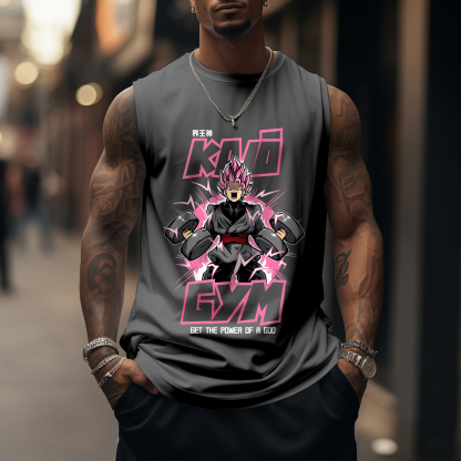 Oversized Cotton Dragon Ball Anime Print Tank Top