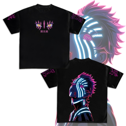Unisex Anime Inspired Vintage Washed T-Shirt | Demon Slayer