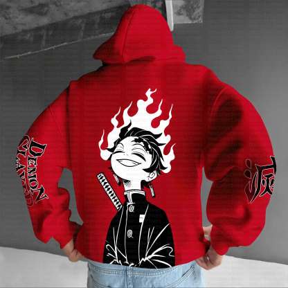 Unisex Anime Graphic Streetwear Vintage Hoodie丨Demon Slayer