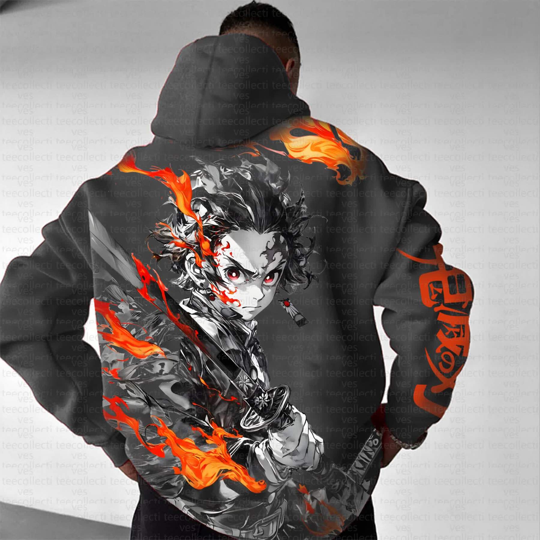 Unisex Anime Graphic Streetwear Vintage Hoodie丨Demon Slayer X Pokémon