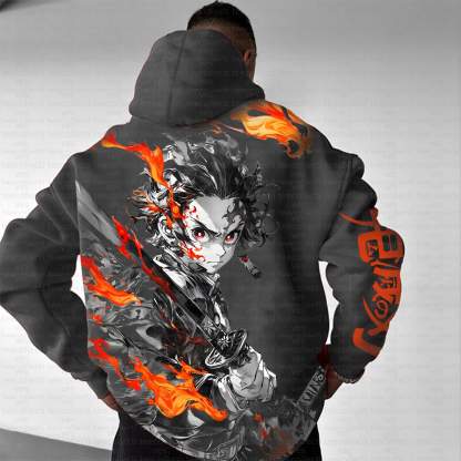 Unisex Anime Graphic Streetwear Vintage Hoodie丨Demon Slayer
