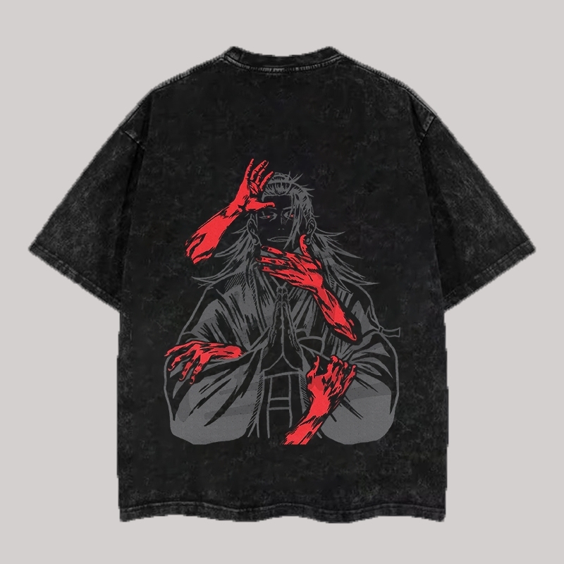 Jujutsu Kaisen Suguru Geto Printed Unisex Washed T-Shirt