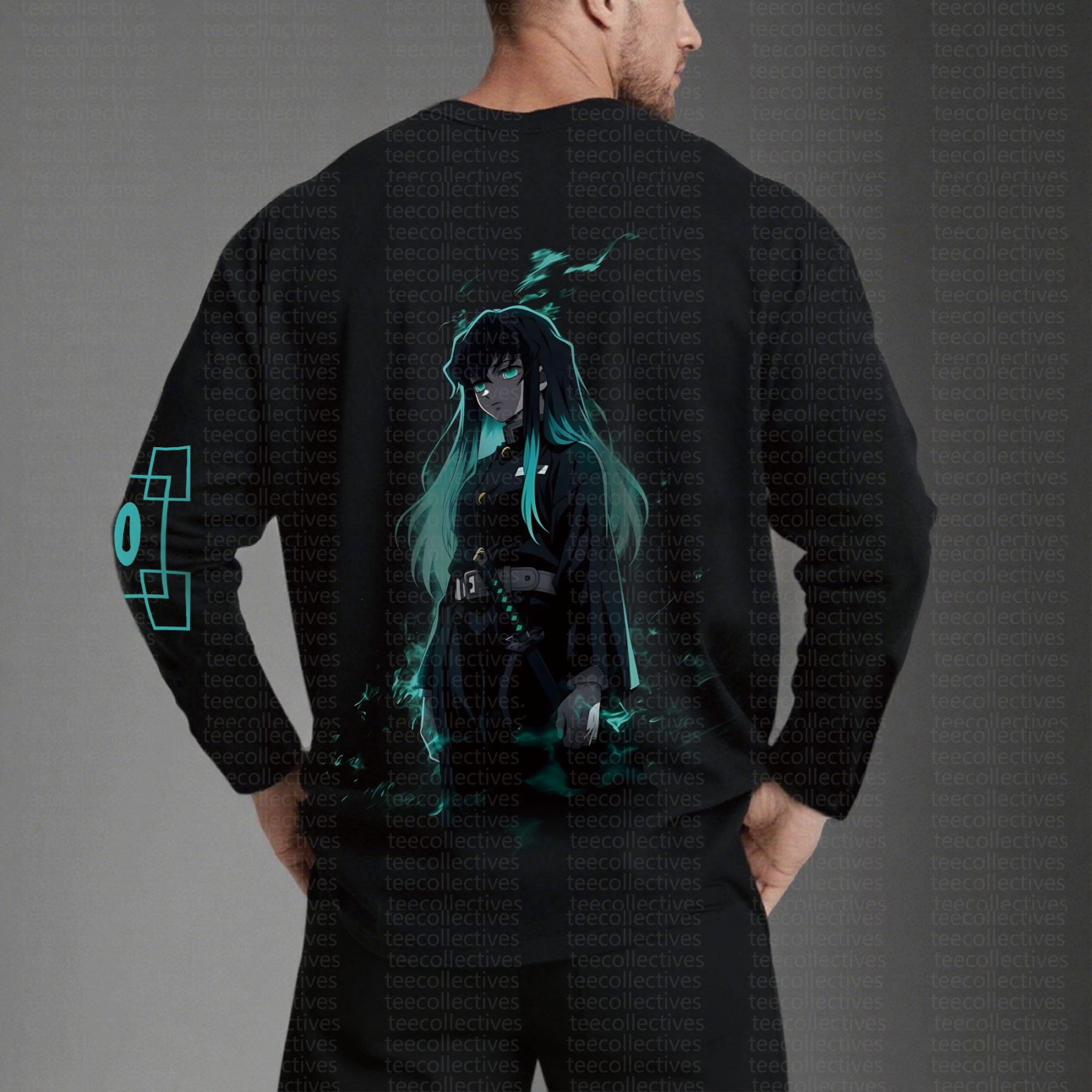 Unisex “Demon Slayer” Anime Graphic Streetwear Vintage Long-Sleeved T-
