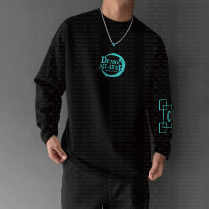 Unisex “Demon Slayer” Anime Graphic Streetwear Vintage Long-Sleeved T-shirt