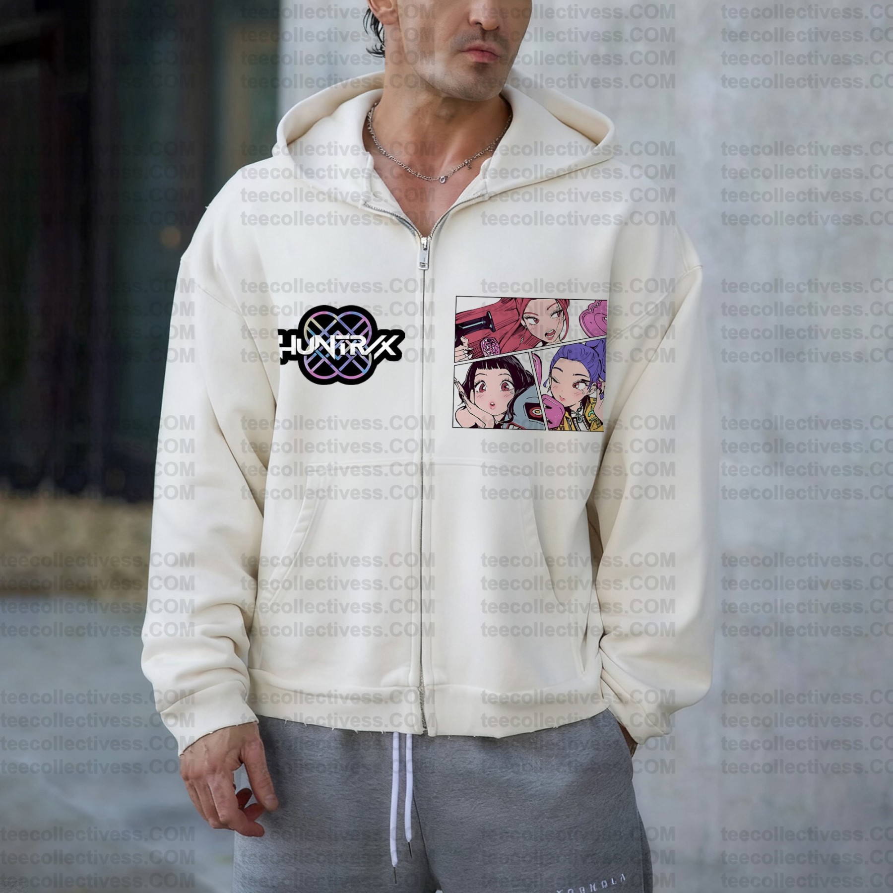 Unisex Graphic Streetwear Vintage Zipper Cardigan Plush Hoodie