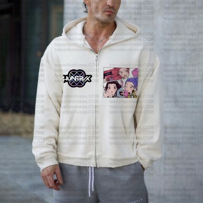 Unisex Graphic Streetwear Vintage Zipper Cardigan Plush Hoodie