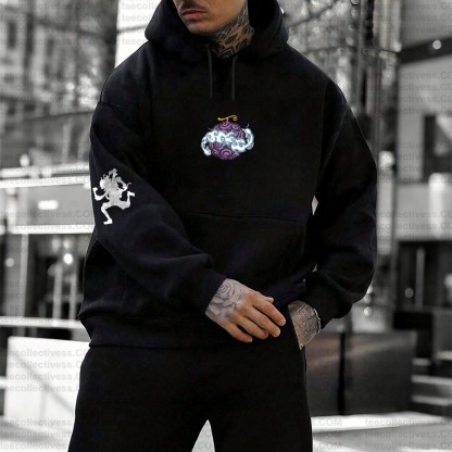 Plus Velvet Unisex Anime Graphic Streetwear Vintage Hoodie