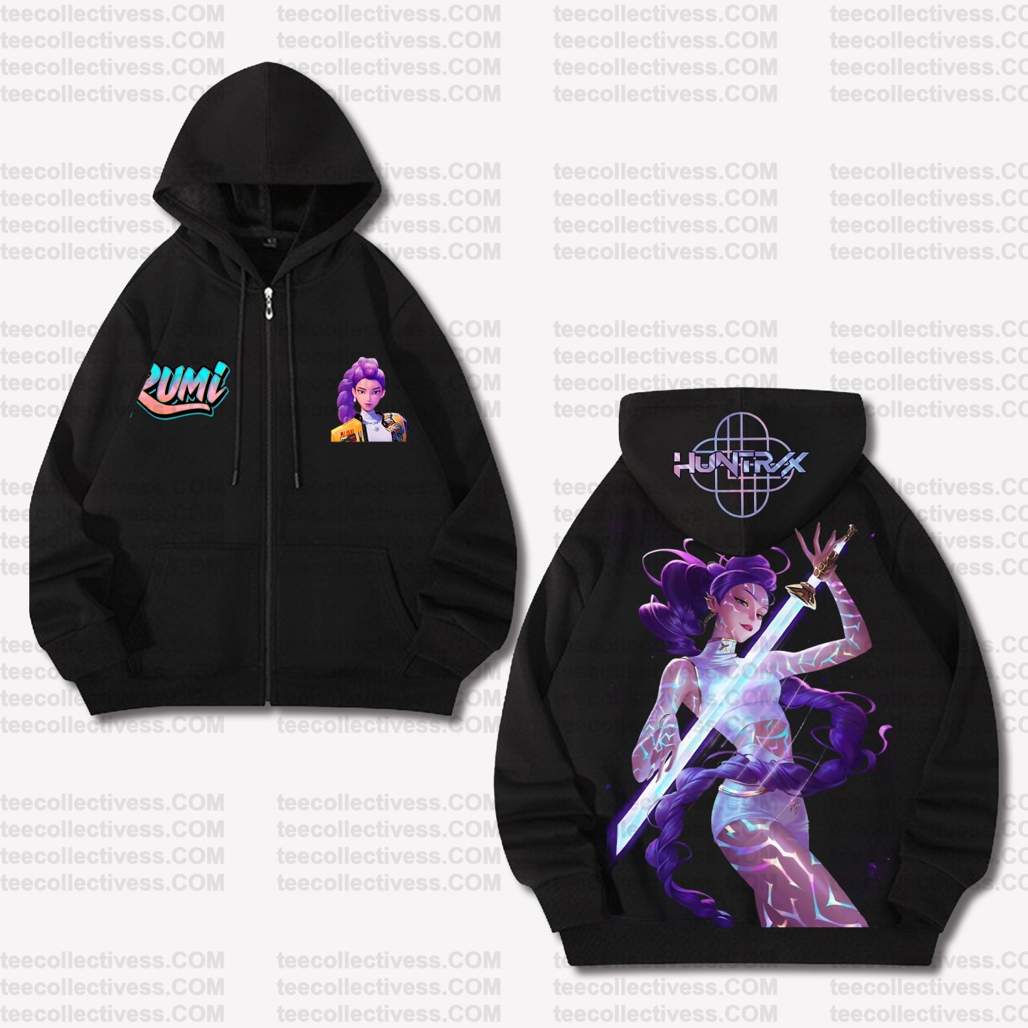 Unisex Graphic Streetwear Vintage Zipper Cardigan Plush Hoodie