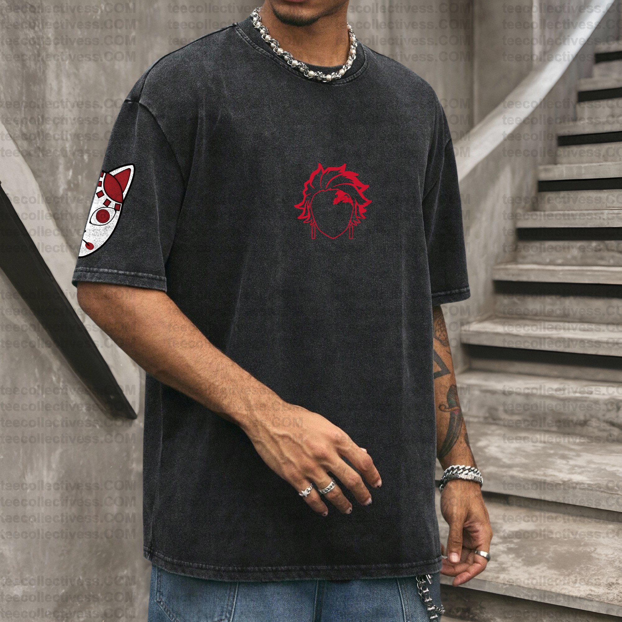 Vintage 3D Direct Inkjet Printed Washed Unisex T-Shirt