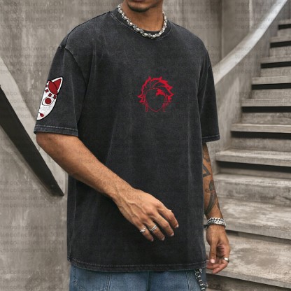 Vintage 3D Direct Inkjet Printed Washed Unisex T-Shirt