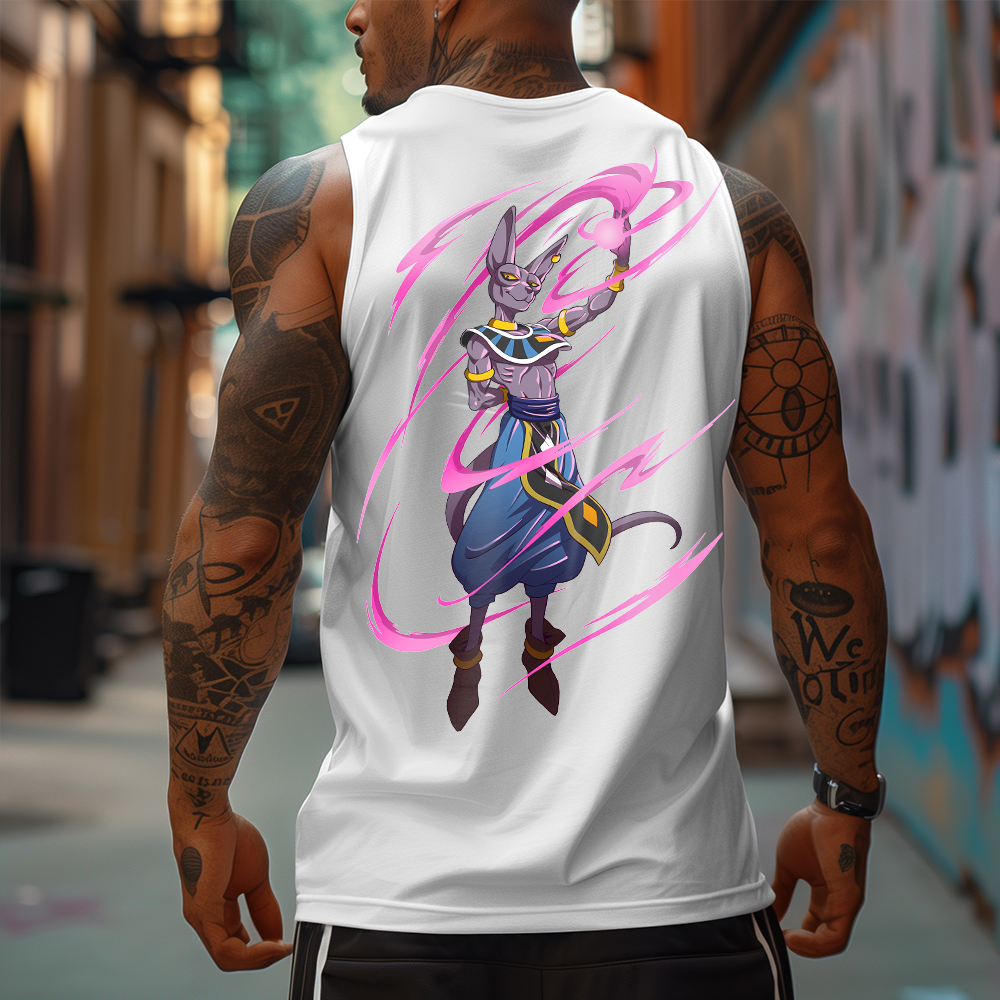 Unisex Oversized DB Anime Beerus Printed Tank Top
