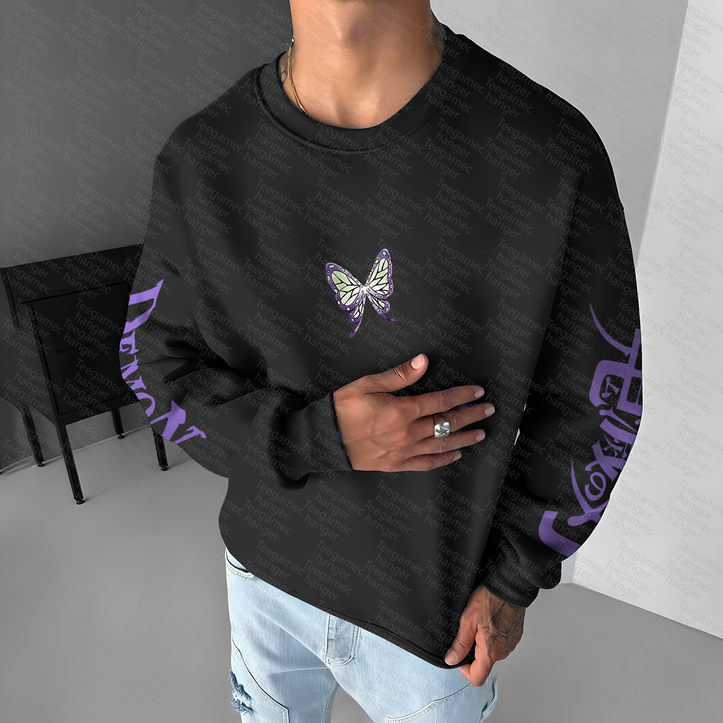 Unisex “Demon Slayer” Anime Graphic Inspired Vintage Sweatshirt