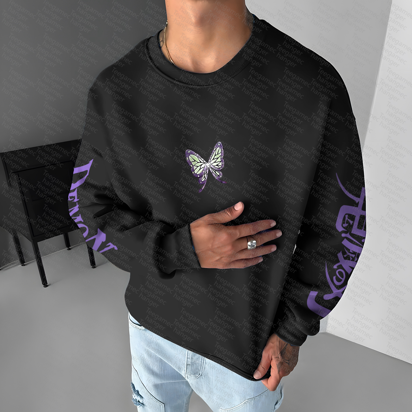 Unisex “Demon Slayer” Anime Graphic Inspired Vintage Sweatshirt